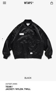 Wtaps ダブルタップス 新品 TEAM JACKET チームジャケット size02 ブラック 24AW