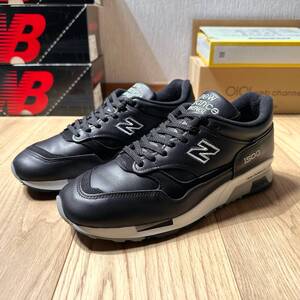 製造終了 UK製 オールレザー New Balance M1500BK US8.5 26.5cm ブラック 中古 美品 イギリス製 英国製 NB 黒 スニーカー Made In England