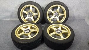 101 社外 アルミホイール YOKOHAMA ADVAN Racing TCⅡ 17インチ 5穴 PCD114.3 7.5J 8.5J 4本 タイヤ付 GOODYEAR 225/45R17 TOYO 235/45R17