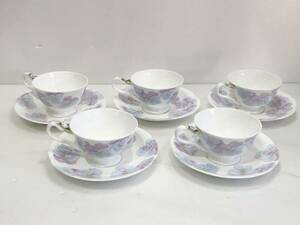 NARUMI ナルミ TABLE FASHION BONE CHINA ボーンチャイナ カップ＆ソーサー 5客 現状品 AF043080