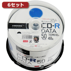 300枚セット(50枚X6個) HI DISC CD-R(データ用)高品質 TYCR80YP50SPX6