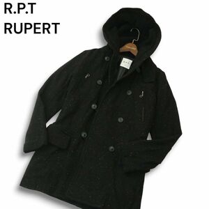 R.P.T RUPERT ルパート 秋冬 カラーネップ★ フード裏ボア ウール ダブル コート Sz.M　メンズ　A4T11106_A#N