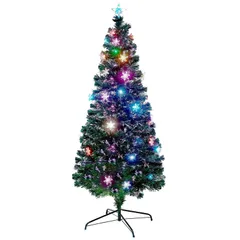 おしゃれ 高級 光ファイバー Christmas tree LED イルミネーション 高輝度 ツリー 高濃密度 ファイバーツリー 組立簡単トップスター 180cm 雪の結晶ライト 手袋付き クリスマスツリー (高さ：180cm)