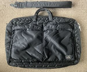 【美品】PORTER TANKER ポーター タンカー 3way ブリーフケース　ビジネスバッグ　リュック　ショルダー　ブラック