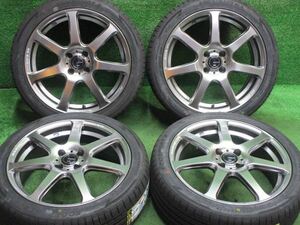 中古 ホイールタイヤ 4本 205/45R17 2022年製 ウェッズ レオニス ナヴィア 07 ラジアル タイヤ インペリアル エコスポーツ2