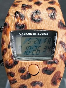超美品 希少 ZUCCa ズッカ AWAB007 デジタル 腕時計 ヒョウ柄 樹脂製 ラバーベルト ステンレススチール 新品電池交換済み 動作確認済み