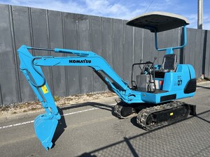 ミニ ユンボ 、ミニ油圧ショベル、小松 、KOMATSU、PC07-2、1.3トンクラス、896 hrs、茨城県発、