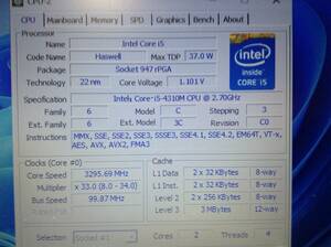 CPU Intel Core i5-4310M 2.7GHz-1p Core i5-4200M-2p 中古動作品 ネコポス発送。