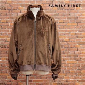 1円/秋冬/FAMILY FIRST MILANO/XXXLサイズ/イタリア製トラックジャケット SF2217 TRILUX VELOUR 光沢ベロア 新品/茶色/ブラウン/jk223/