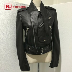 未使用 BALENCIAGA バレンシアガ 479901 スカーフバイカー ライダース ジャケット 黒 レディース 34