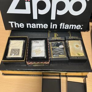 ZIPPO ジッポー VINTAGE ヴィンテージ SOLID BRASS ソリッドブラス CHROME SILVER COATING クロームシルバーコーティング 4個セット 未使用