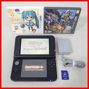 動作品 ニンテンドー3DSLL 本体 SPR-001 レッド×ブラック + ソフト 初音ミク Project mirai 等 2本 まとめてセット Nintendo 任天堂【10