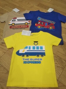 はたらくくるまTシャツ３点セット(救急車、新幹線、消防車)