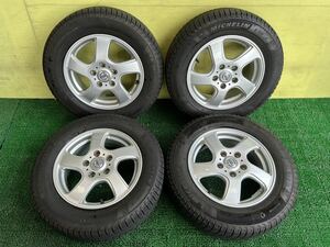 195/65R15 2019年スダットレス ミシュラン　タイヤアルミセット 日産純正5穴 PCD114.3 ET+45 15×5.5J ハブ66mm セレナ