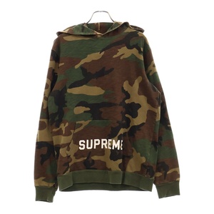 SUPREME シュプリーム 14SS AthleticHooded L/S Tee アスレティック 迷彩 カモフラージュプルオーバーパーカー フーディー グリーン