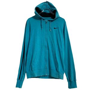 NIKE ロゴスウェット パーカー M ブルー系 ナイキ スポーツ ジップアップ 古着卸 アメリカ仕入 a701-6230