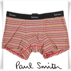 新品1円～★定価4,180円 ポールスミス Paul Smith メンズ マルチストライプ ショートボクサー ブリーフパンツ M コットン綿 下着◆3953◆