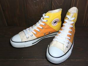 ★CONVERSE コンバース ALL STAR オールスター HI 白×オレンジ×黄 26.0cm Used 検 ハイカット チャック テイラー スニーカー