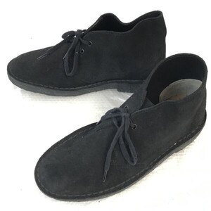 Clarks/クラークス★スエード本革/クレープソール/デザート/チャッカブーツ【41/6.5/25.5/黒/BLACK】Shoes/boots◆pWB90-5