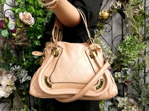 ●美品●Chloe クロエ●パラティ●カーフ レザー 本革●2way ハンド バッグ●ピンクベージュ●ゴールド金具●斜め掛け●かばん●Js51373