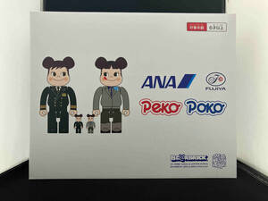 メディコム・トイ CAPTAIN ポコちゃん&CA10代目 ペコちゃん 4体セット BE@RBRICK for ANA 100%&400% BE@RBRICK ANAオリジナル BE@RBRICK