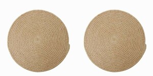 鍋敷き 麻ひも製の縄 手編み風 シンプル ナチュラル 2枚セット (大サイズ)