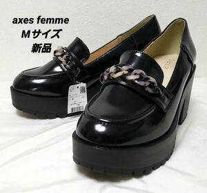 axes femme アクシーズファム　プラチェーンビットローファー　M　黒 24cm