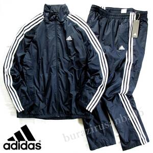 メンズ L 未使用 定価1.3万 adidas アディダス 起毛裏地付 ウインドブレーカー 上下セット ジャケット パンツ はっ水 セットアップ