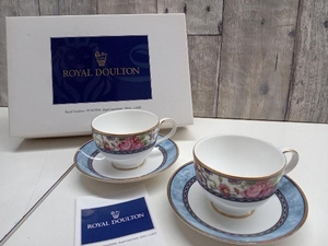 ROYAL DOULTON ロイヤルドルトン カップ&ソーサー 2客セット センテニアルローズ ティー カップ&ソーサー《A》