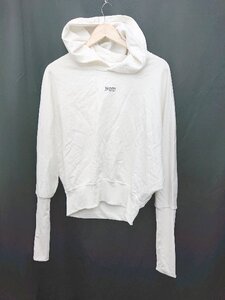 ◇ MOUSSY STUDIOWEAR ジップアップ ドルマン カジュアル 長袖 トレーナー パーカー サイズＦ ホワイト レディース P