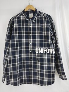 ユニフォームエクスペリメント UNIFORM　EXPERIMENT 22AW　BAGGY REGULAR COLLAR SHIRT　チェックシャツ