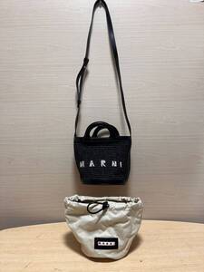 MARNI◆トロピカリア/カゴバッグ/ショルダーバッグ/BLK/美品