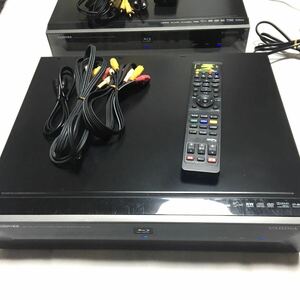 2台　TOSHIBA 東芝 D-BW1005K ブルーレイディスクレコーダー リモコン付 取説付 通電確認済み　BD.VHSトリプルレコーダー