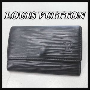 ☆LOUISVUITTON☆ ルイヴィトン ヴィトン エピ キーケース 6連 ブラック 黒 レザー 本革 シンプル コンパクト レディース メンズ 送料無料