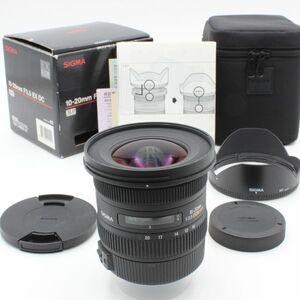 【新品同様】 SIGMA シグマ 10-20mm f3.5 EX DC HSM 元箱 付属品 付き キヤノン Canon 39018