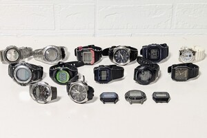 CASIO カシオデジタルクオーツ 16点まとめ WVA-100/WV-100J/WVA-430J/W-218H/SGW-100J/ACL-100/AW-48H他 電池切れ不動多数 動作未確認