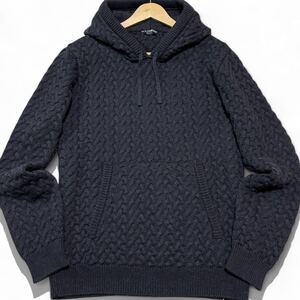 極美品/ XLサイズ DOLCE&GABBANA ドルチェアンドガッバーナ ケーブル ニット セーター パーカー 編み込み フード 肉厚 52サイズ