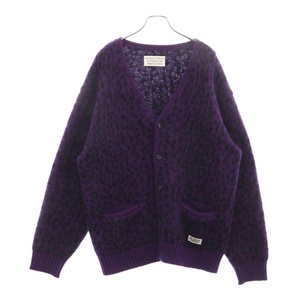 WACKO MARIA ワコマリア 22AW LEOPARD HEAVY MOHAIR CARDIGAN レオパード モヘアカーディガン 22FW-WMK-KN07 パープル