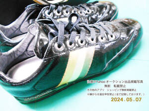 DOLCE&GABBANA SNEAKERS VERNICE C.LAK+VERN.LO DG型押し　ツヤ有りレザースニーカー　サイズ7　MADE IN INDONSIA シリアル　刻印　箱一致