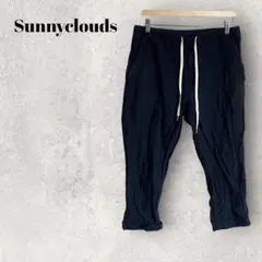 【Sunnycloudsフェリシモ】イージークロップドパンツ【M】ネイビー