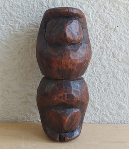 木彫 張り子達磨の木型 双頭形　珍品　　検　仏教美術中国美術民間信仰