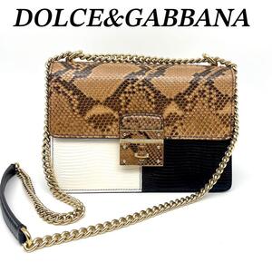 DOLCE&GABBANA ショルダーバッグ チェーン パイソン 定価30万