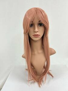 Wigs2you C-005 くすみ ピンク色 コスプレウィッグ アニメ アイドル風 耐熱コスプレウィッグ★シンプルなロングスタイル