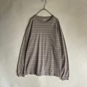 steven alan BOLD FIT 日本製 スティーブンアラン ヘヴィーウェイト クルーネック カットソー レトロボーダー グレー size L