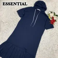 【希少】ESSENTIAL エッセンシャル フード付き ロングワンピース