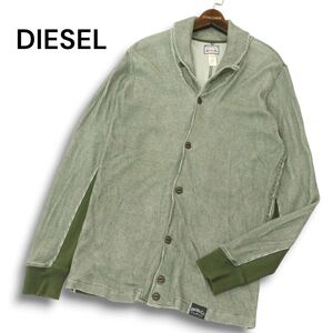 DIESEL ディーゼル 通年 切替★ ショールカラー ワッフル カーディガン Sz.L　メンズ　A4T10486_A#O