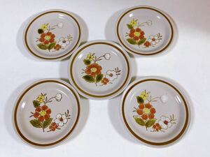 d39 STONEWARE ストーンウェア trellis blossom Mountain Wood Collection 小皿 ５枚セット