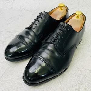 【良品】Crockett&Jones クロケットアンドジョーンズ DRAYCOTT ストレート 外羽根 7.5 26cm 黒 ブラック ビジネス カジュアル ドレス