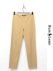 HGC-J321/美品 RALPH LAUREN イージーパンツ レギンスパンツ テーパードパンツ ストレッチ ウエストゴム コットン 0 XS～S ベージュ