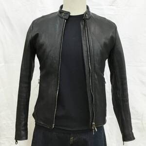 中古 バックボーン 革ジャン BACKBONE ライダースジャケット ブラック レザー XSサイズ 149864